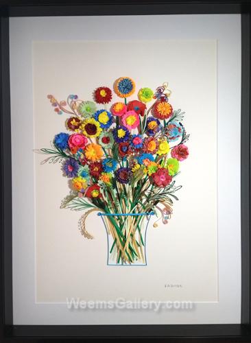 Turquoise Jar of Flowers by Elizabeth Potter